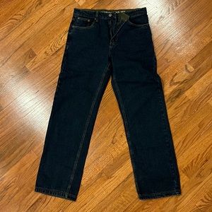 Dark blue denim, Smith’s workwear pants.